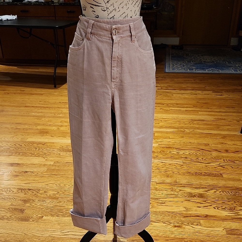 Brunello Cucinelli "The Kick Flare Jean" in Pink/Mauve